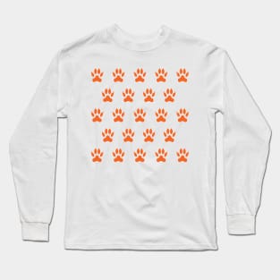 Orange Tiger Paw Long Sleeve T-Shirt